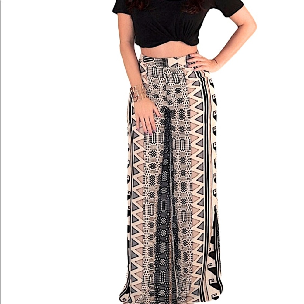 LUSH Geometric Wide Leg Pants
